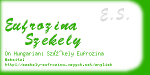 eufrozina szekely business card
